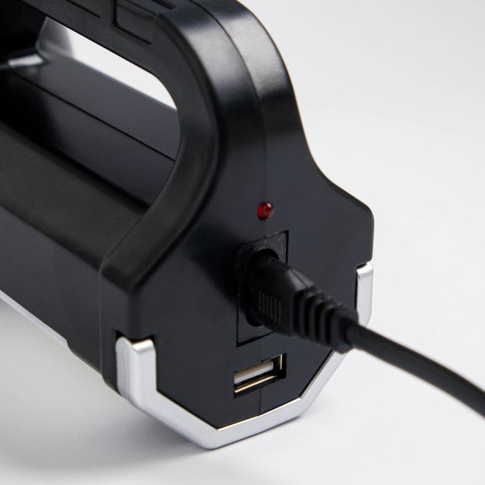 Фонарь светодиодный аккумуляторный ручной, 5 Вт, 11 х 17 см, серый Фонарь светодиодный аккумуляторный ручной, 5 Вт, 11 х 17 см, серый