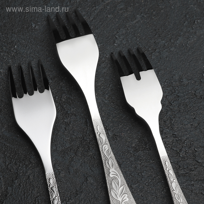 Набор столовый &laquo;Уралочка&raquo;, 60 предметов, толщина 2 мм, декоративная коробка, цвет серебряный