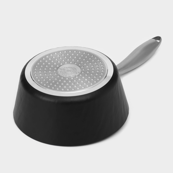 Ковш из нержавеющей стали Magistro «Rock Stone», 1,5 л, d=18 см, h=8 см, с крышкой, антипригарное покрытие, индукция Ковш из нержавеющей стали Magistro «Rock Stone», 1,5 л, d=18 см, h=8 см, с крышкой, антипригарное покрытие, индукция