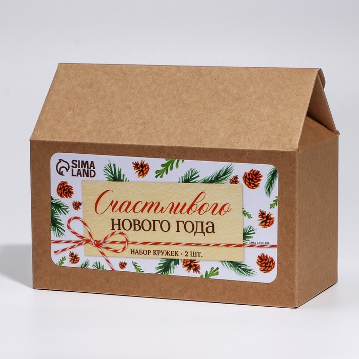 Новый год. Набор кружек стеклянных &laquo;Тепла и уюта!&raquo;, 2 шт