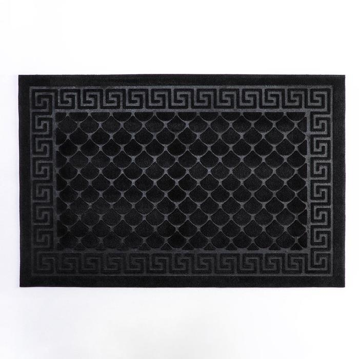 Коврик влаговпитывающий «Чешуйки», 60×90 см, цвет чёрный Коврик влаговпитывающий «Чешуйки», 60×90 см, цвет чёрный