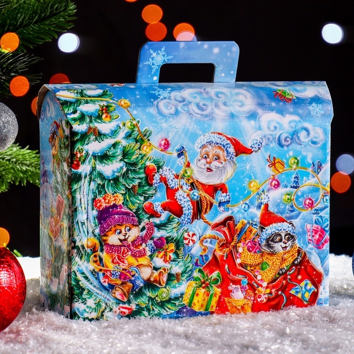 Новый год. Подарочная коробка Новый год. Подарочная коробка "Сундучок" 25 х 9 х 19,5 см.