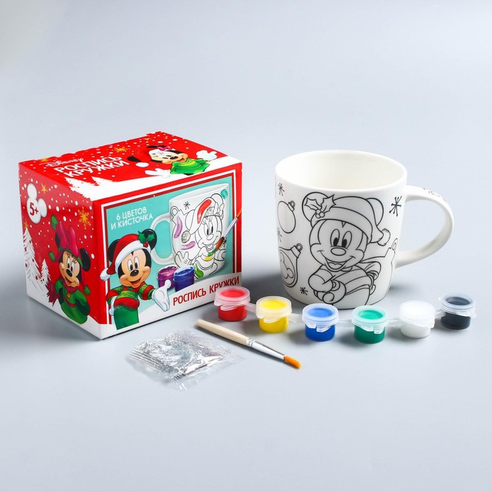 Кружка под роспись, 250 мл Кружка под роспись, 250 мл "Новый год!", Микки Маус и его друзья