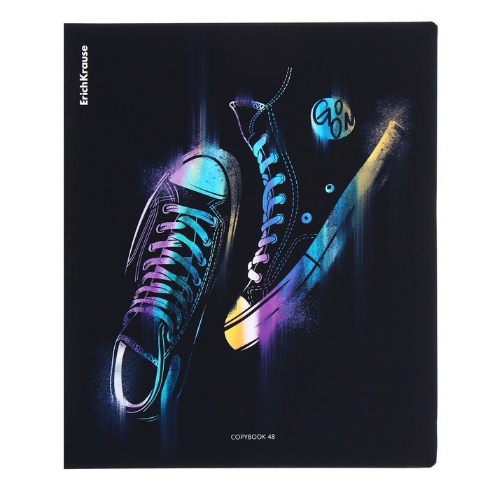 Тетрадь 48 листов в клетку, ErichKrause Sneakers, обложка мелованный картон, Soft-touch ламинация, УФ-лак, блок офсет 100% белизна, МИКС Тетрадь 48 листов в клетку, ErichKrause Sneakers, обложка мелованный картон, Soft-touch ламинация, УФ-лак, блок офсет 100% белизна, МИКС