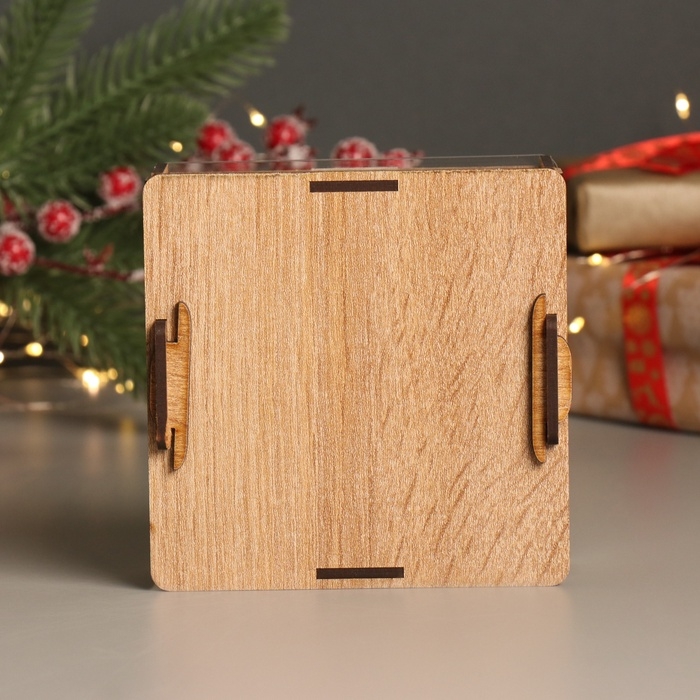 Новогодняя копилка с акрилом  Новогодняя копилка с акрилом "Змея. Милашка" 12х12х4 см