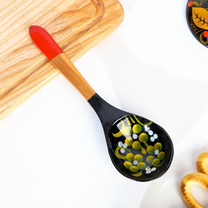 Ложка «Чернушка», салатная, 6×21, хохлома Ложка «Чернушка», салатная, 6×21, хохлома