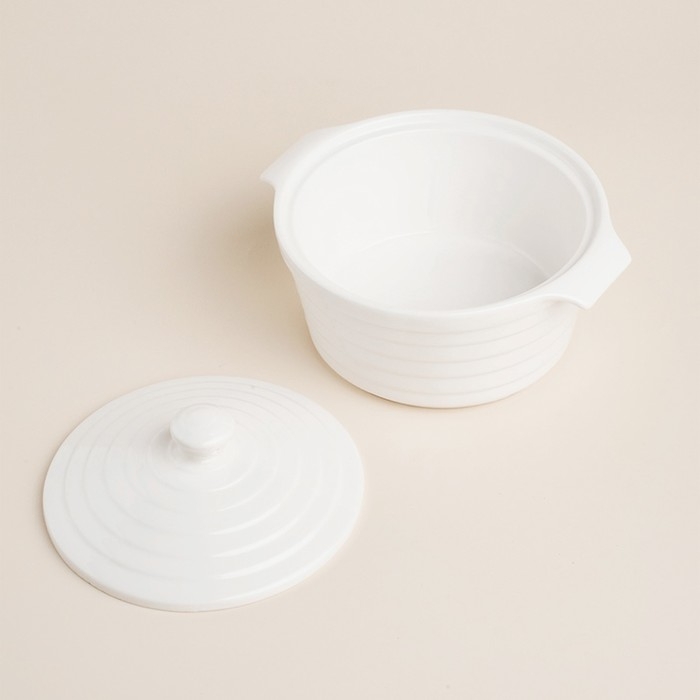 Кастрюля из жаропрочной керамики SL Home «Санторини», 750 мл, 19×16×7,5 см, цвет белый Кастрюля из жаропрочной керамики SL Home «Санторини», 750 мл, 19×16×7,5 см, цвет белый