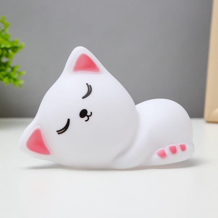 Ночник Ночник "Мурзик" LED от батареек 3xLR44 белый 7х15х10см RISALUX