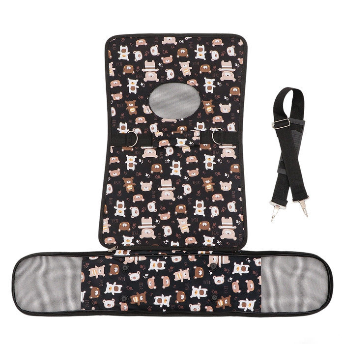 Сумка - переноска для животных  Сумка - переноска для животных "Медвежонки", чёрная, размер S, 37,5 х 17 х 22 см