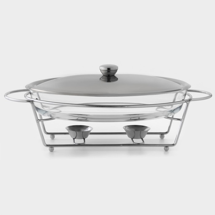 Мармит из жаропрочного стекла, 3 л, 44×25×17 см, с крышкой, на подставке Мармит из жаропрочного стекла, 3 л, 44×25×17 см, с крышкой, на подставке