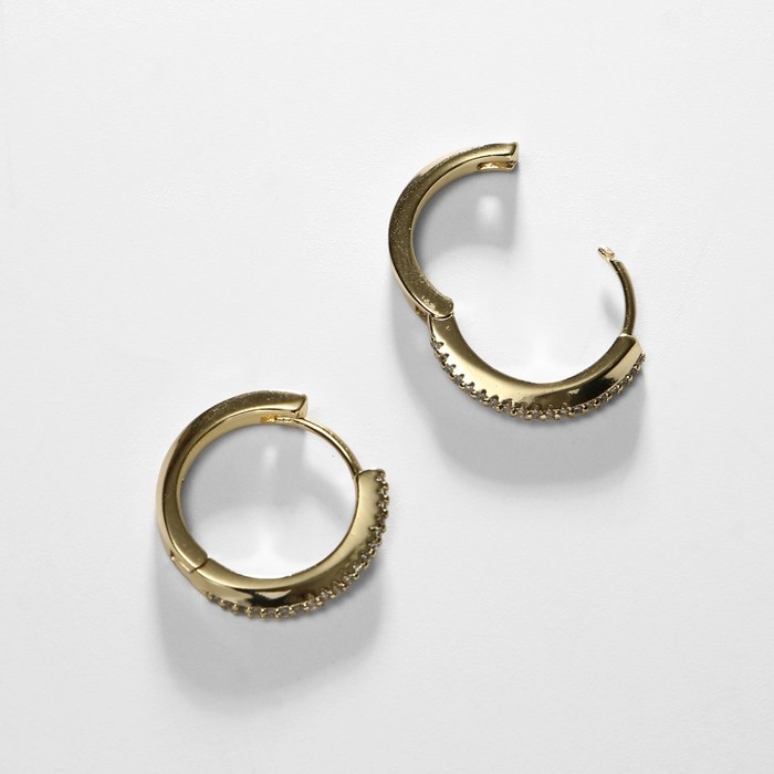 Серьги-кольца XUPING сияние, классика, цвет белый в золоте, d=1,8 см Серьги-кольца XUPING сияние, классика, цвет белый в золоте, d=1,8 см