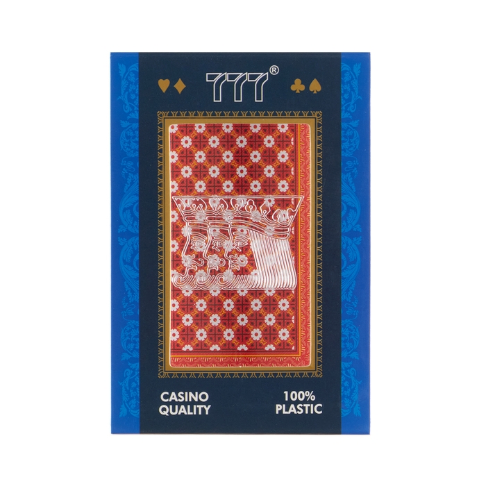 Карты игральные пластиковые Карты игральные пластиковые "777", 54 шт, 30 мкм, красный с белым