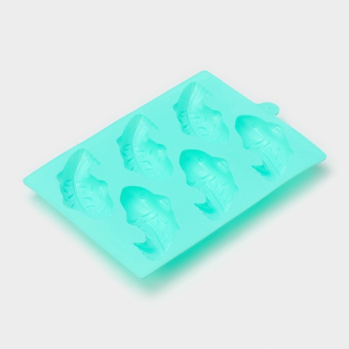 Форма для выпечки Доляна «Золотая рыбка», силикон, 24×16,5 см, 6 ячеек (9,5×4,5×2 см), цвет мятный Форма для выпечки Доляна «Золотая рыбка», силикон, 24×16,5 см, 6 ячеек (9,5×4,5×2 см), цвет мятный