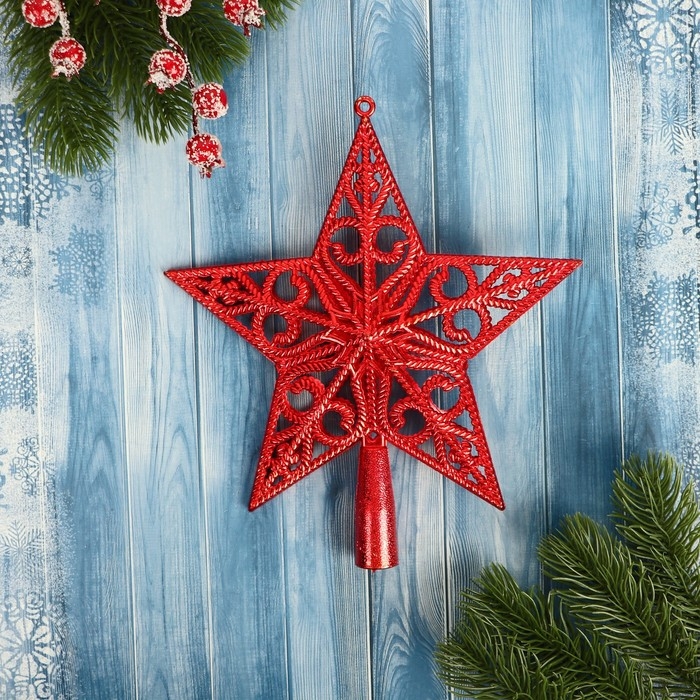 Наконечник Наконечник "Звезда" вензеля классика, 18х20 см, красный