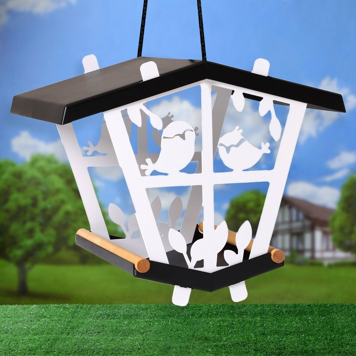 Кормушка для птиц  Кормушка для птиц "Теремок" белые боковины, 26х20,5х20см