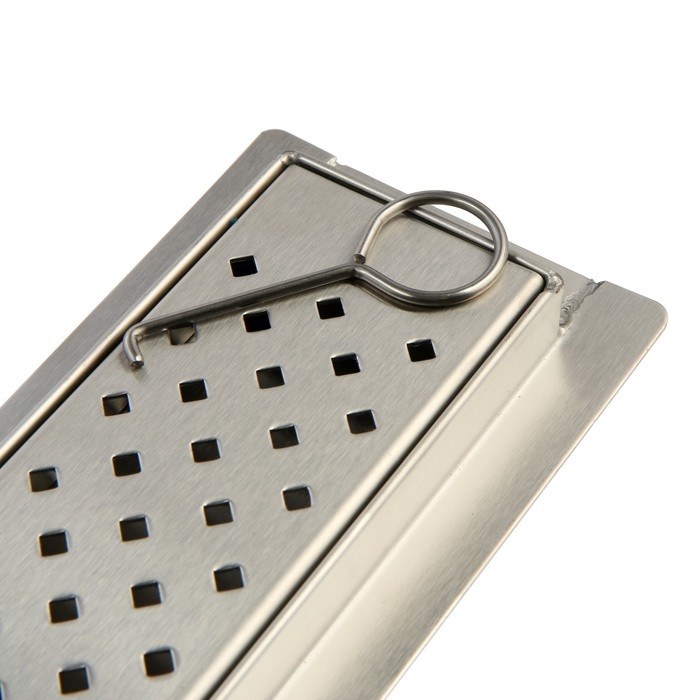 Трап ZEIN, c флaнцeм свободного вращения 360°, 7х70 см, d=40/50 мм, нерж. сталь, сатин