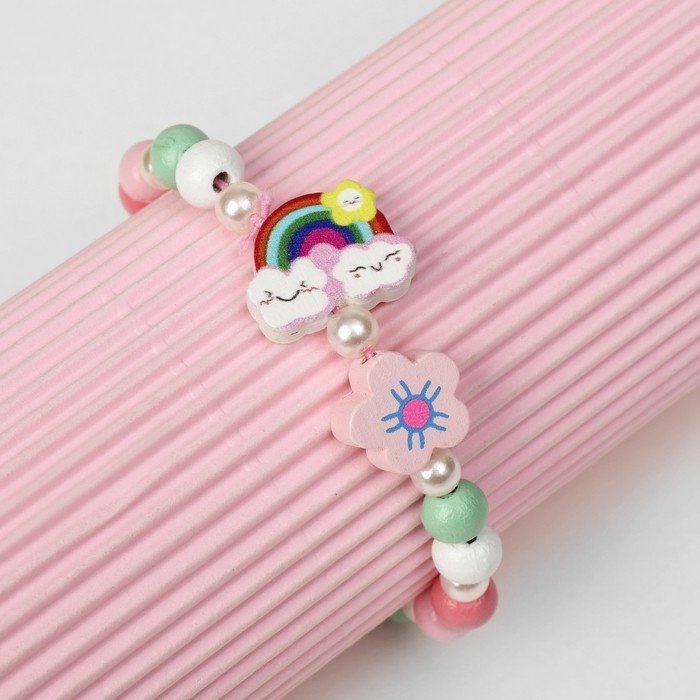 Браслет детский «Выбражулька» радуга и цветок, цветной Браслет детский «Выбражулька» радуга и цветок, цветной