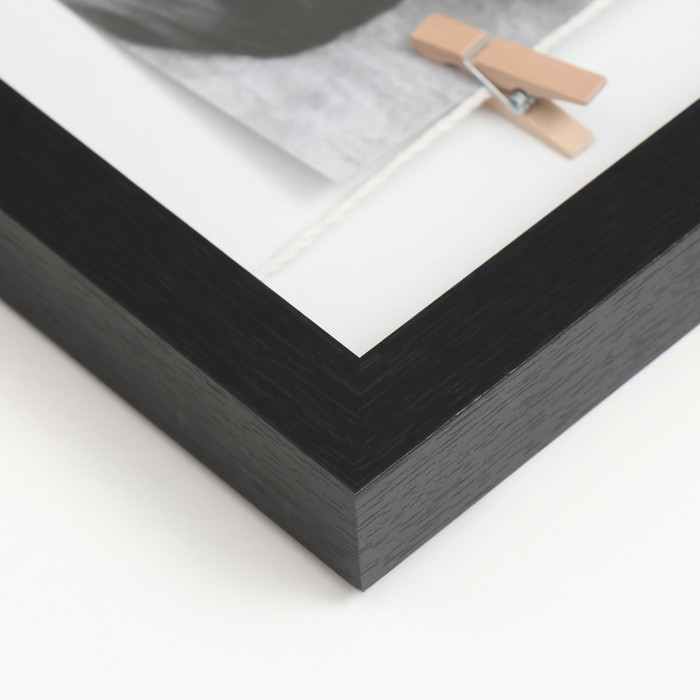 Фоторамка дерево, стекло с прищепками 10х15 см "Локаничность" чёрная 2,8х42,5х18,5 см