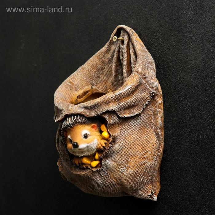Фигурное кашпо  Фигурное кашпо "Ежик в мешочке с кукурузой" 10х15х20см