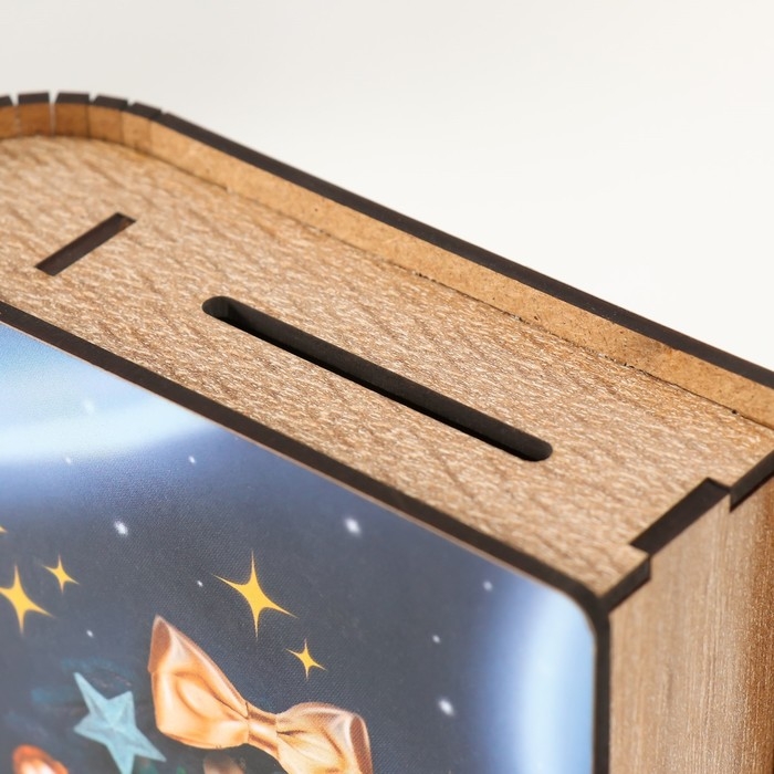 Новогодняя копилка-шкатулка  Новогодняя копилка-шкатулка "С Новым годом" 14х12х5 см