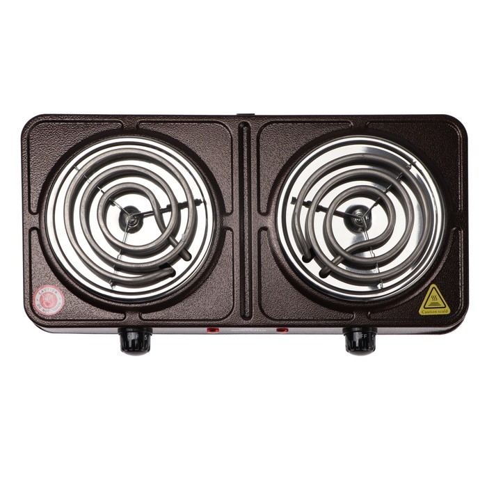 Плитка электрическая  Плитка электрическая "Добрыня" DO-2207, 2000 Вт, 2 конфорки, коричневая