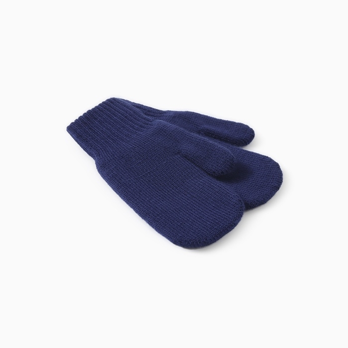 Варежки двойные детские, цвет тёмно-синий, размер 14 Варежки двойные детские, цвет тёмно-синий, размер 14