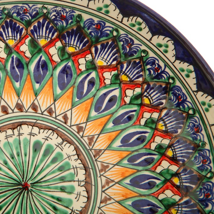 Ляган Риштанская Керамика  Ляган Риштанская Керамика "Узоры", 25 см, синий