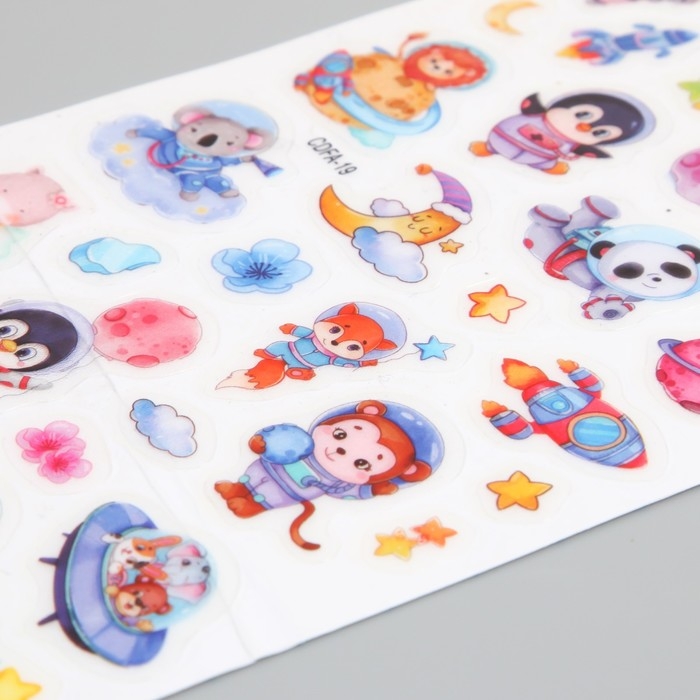 Наклейка пластик Наклейка пластик "Милые зверушки" МИКС 10х21,5 см