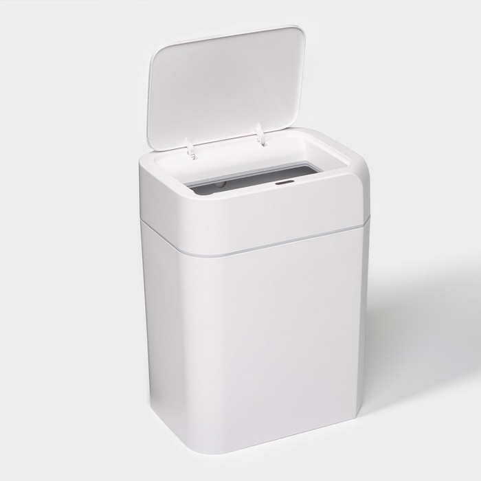 Ведро для мусора сенсорное Доляна, 12 л, цвет белый Ведро для мусора сенсорное Доляна, 12 л, цвет белый