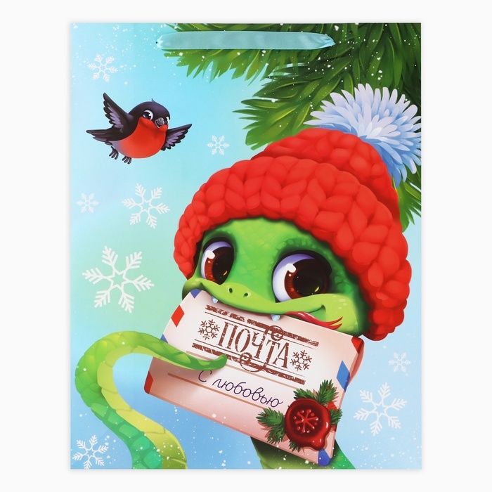 Пакет подарочный новогодний ламинированный «Змея 2025», L 31 х 40 х 11.5 см, Новый год Пакет подарочный новогодний ламинированный «Змея 2025», L 31 х 40 х 11.5 см, Новый год