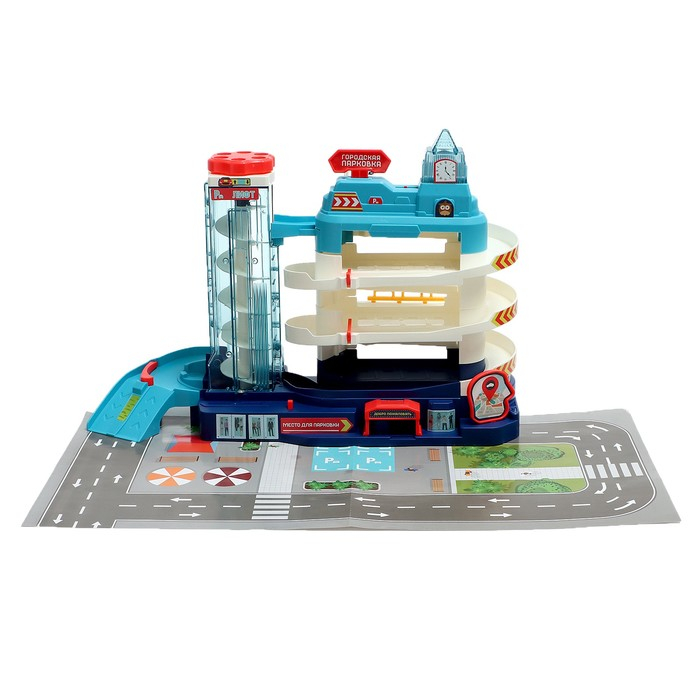 Парковка «Городская», с лифтом, 3 уровня, 4 машинки, световые и звуковые эффекты Парковка «Городская», с лифтом, 3 уровня, 4 машинки, световые и звуковые эффекты