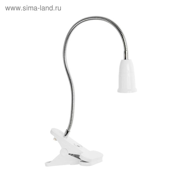 Патрон на гибкой ножке под лампу E27, 40 см, с выкл., белый, 220В Патрон на гибкой ножке под лампу E27, 40 см, с выкл., белый, 220В