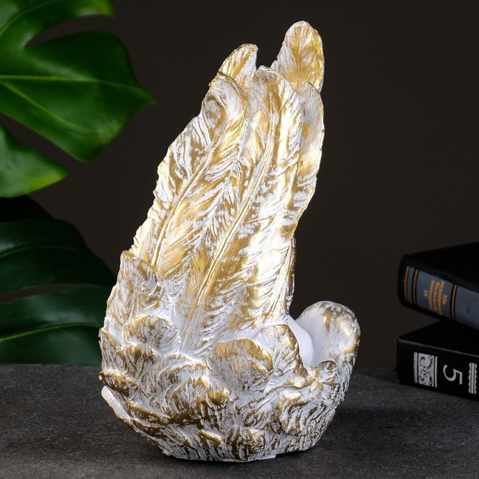 Подсвечник "Ангелочек спит на крыле" 23см