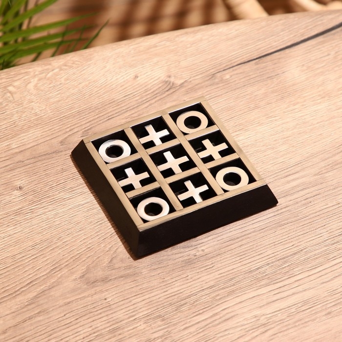 Игра настольная  Игра настольная "Крестики-нолики" 13х13 см, манговое дерево, сталь