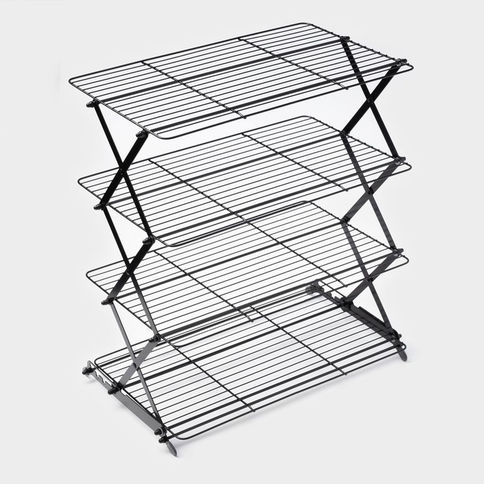 Решетка для глазирования и остывания кондитерских изделий 4-ярусная 43,5х25,5х8 см Решетка для глазирования и остывания кондитерских изделий 4-ярусная 43,5х25,5х8 см