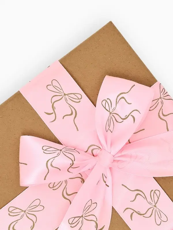 Лента атласная &laquo;Бантики&raquo;, тиснение, 4 см &times; 23 м (&plusmn;1 м)