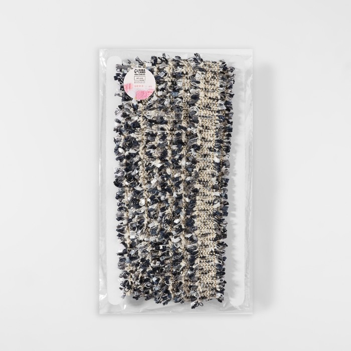 Тесьма декоративная «Твидовая», двусторонняя, 30 мм, 5 ± 0,5 м, цвет синий Тесьма декоративная «Твидовая», двусторонняя, 30 мм, 5 ± 0,5 м, цвет синий