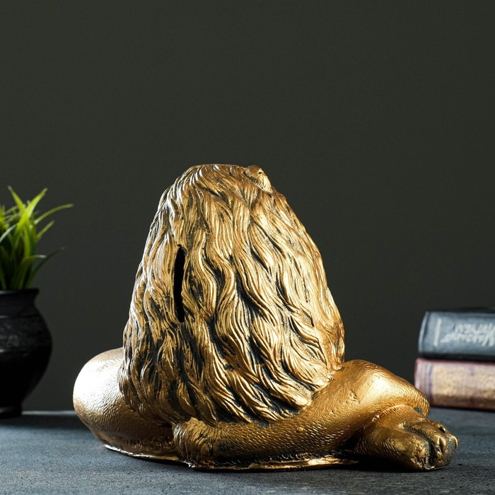 Копилка Копилка "Лев лежа малый" бронза, 28х15х18см МИКС