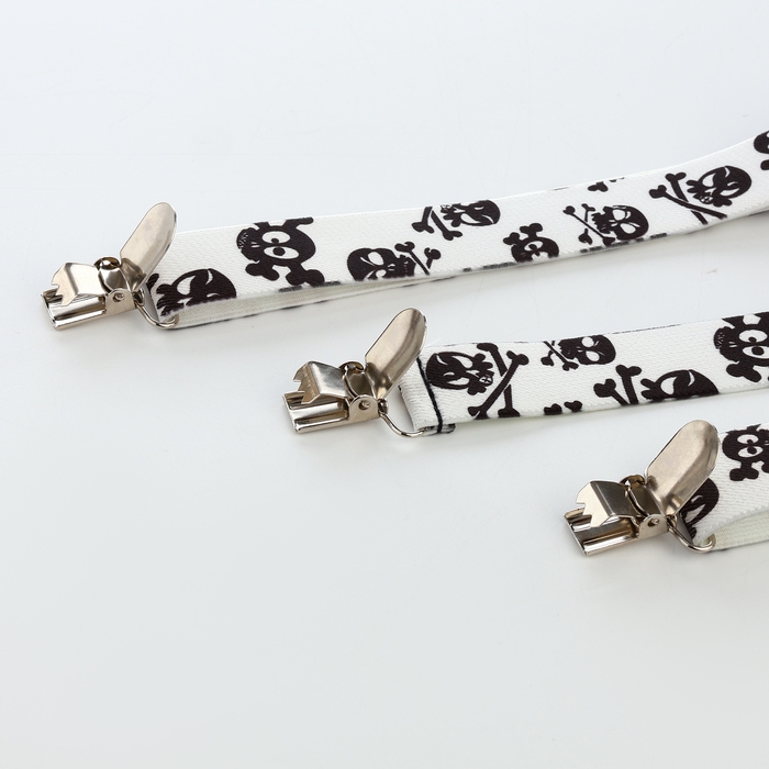 Подтяжки взрослые, ширина 2,5 см, цвет белый/чёрный Подтяжки взрослые, ширина 2,5 см, цвет белый/чёрный