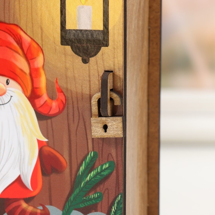 Новогодняя шкатулка-книга "Гномик" 14х12х5 см