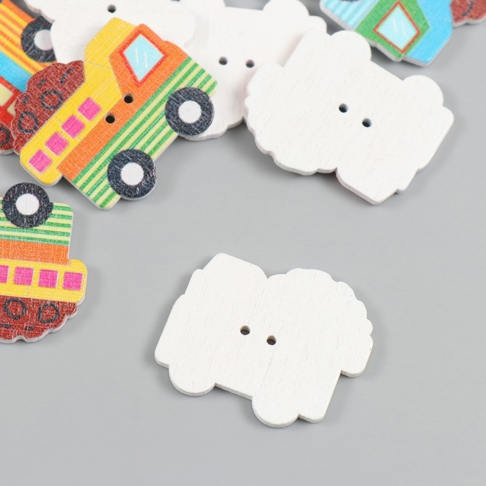 Пуговицы дерево для творчества 2 прокола Пуговицы дерево для творчества 2 прокола "Самосвал" набор 15 шт 3,2х2,7 см