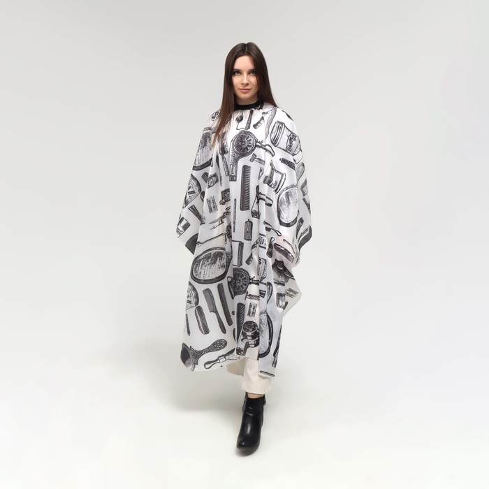 Пеньюар парикмахерский, цвет белый/чёрный Пеньюар парикмахерский, цвет белый/чёрный