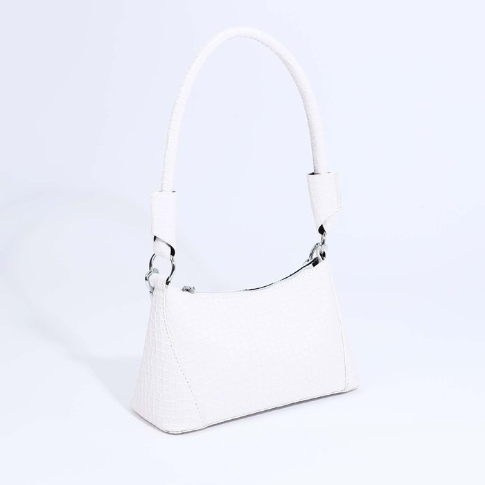 Сумка-багет на молнии, цвет белый Сумка-багет на молнии, цвет белый