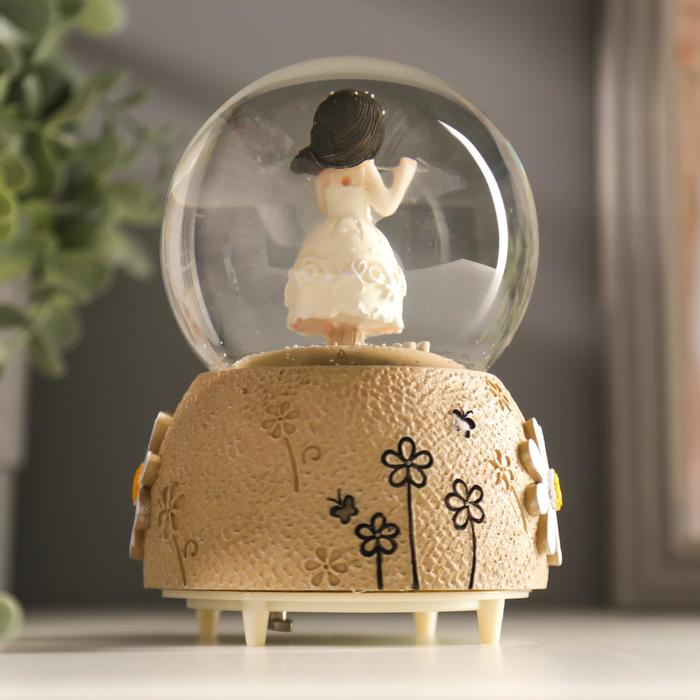 Сувенир полистоун водяной шар музыка "Малышка-музыкант" крутится МИКС 15,5х10х10 см