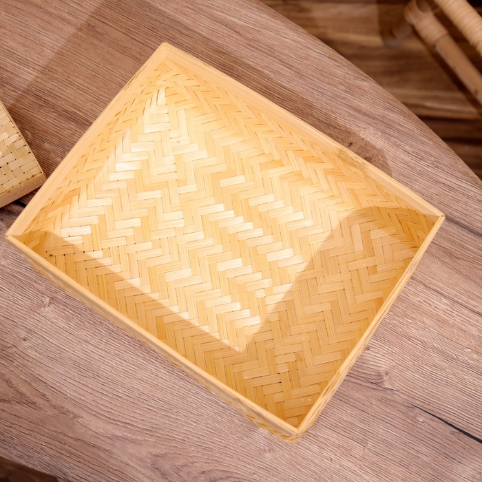 Шкатулка плетёная с крышкой, из бамбука 30х23х11 см Шкатулка плетёная с крышкой, из бамбука 30х23х11 см