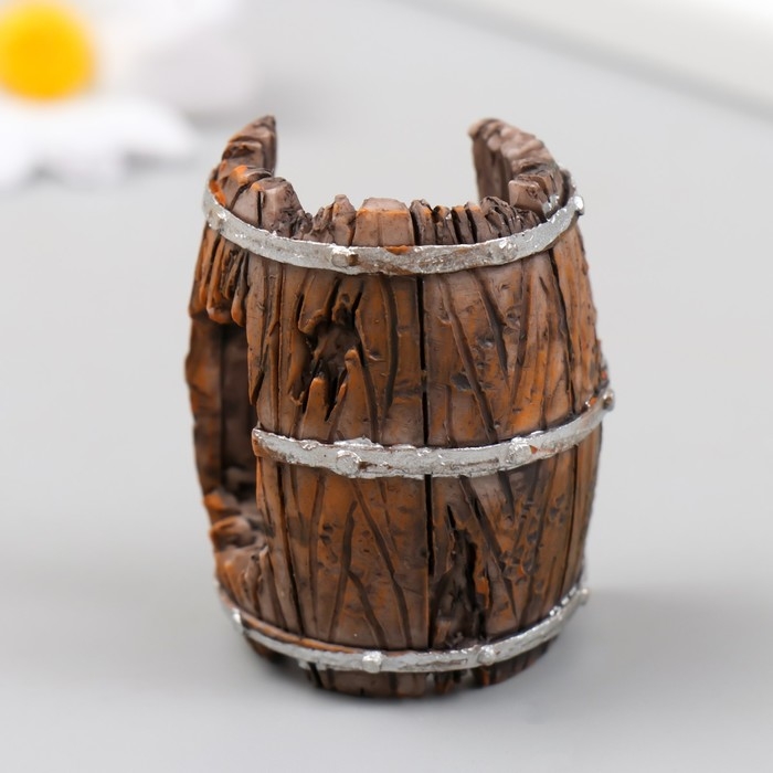 Фигурка для флорариума полистоун  Фигурка для флорариума полистоун "Разбитая бочка" 5х3,5х3 см