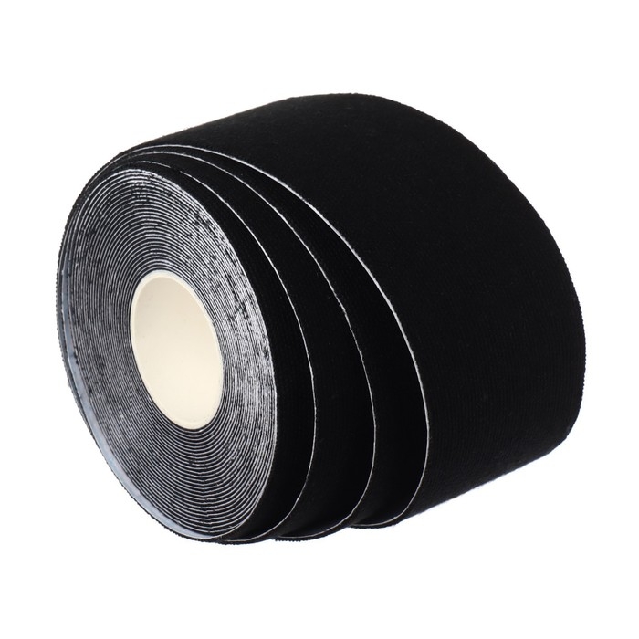 Кинезио - тейп, 3,8 см × 5 м, цвет чёрный Кинезио - тейп, 3,8 см × 5 м, цвет чёрный