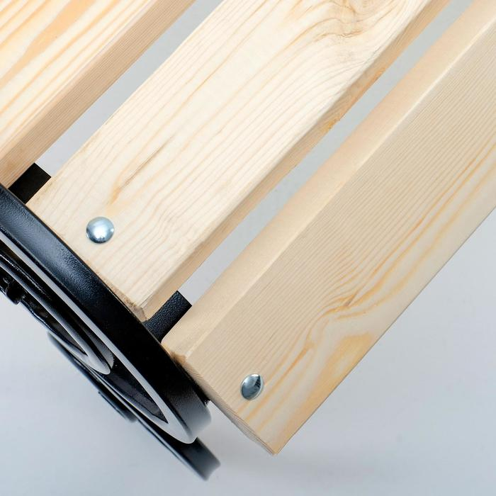 Деревянная скамейка со спинкой Деревянная скамейка со спинкой "Завиток", 2х0.95х1 м, металлические ножки, для сада, уличная