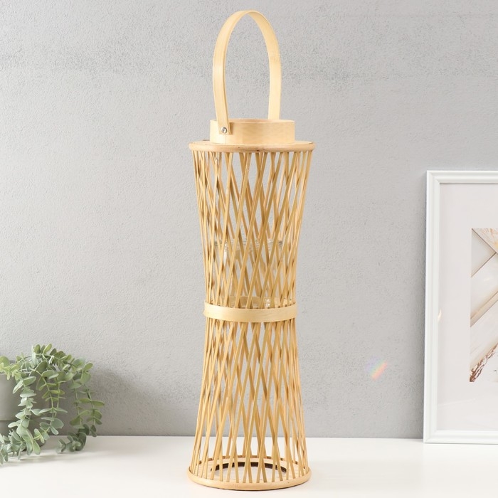 Подсвечник дерево на 1 свечу Подсвечник дерево на 1 свечу "Лоза крест-накрест" натуральный 12х18х51 см