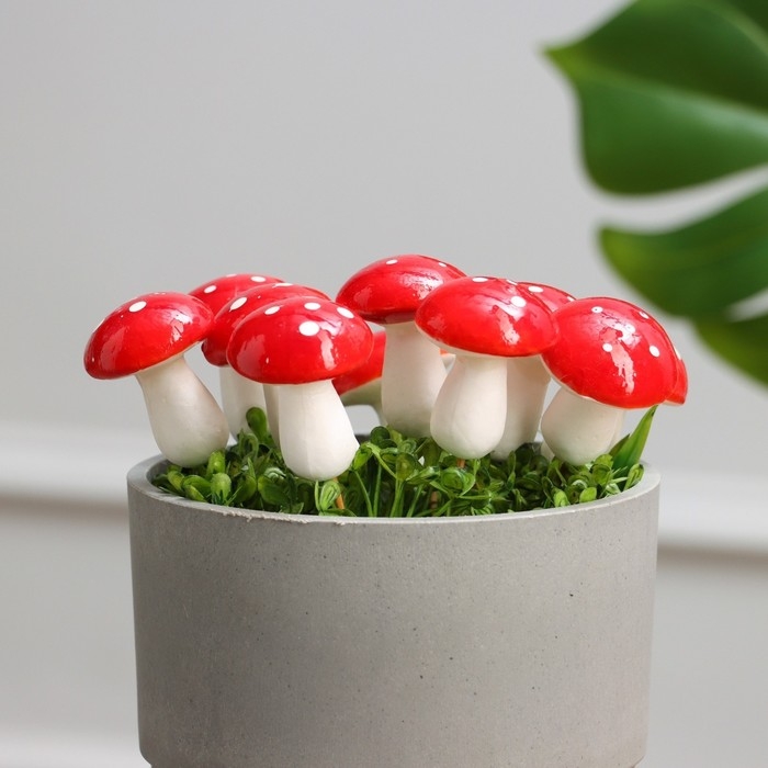 Набор штекеров  Набор штекеров "Грибочек Мухоморчик" 4,5х3см, 20шт